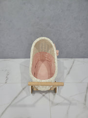 Wicker Wood Doll's Pram, Eco-friendly Wicker Baby Carriage, Doll Stroller, Doll Pram, Wicker Doll Stroller, Wicker Doll Pram