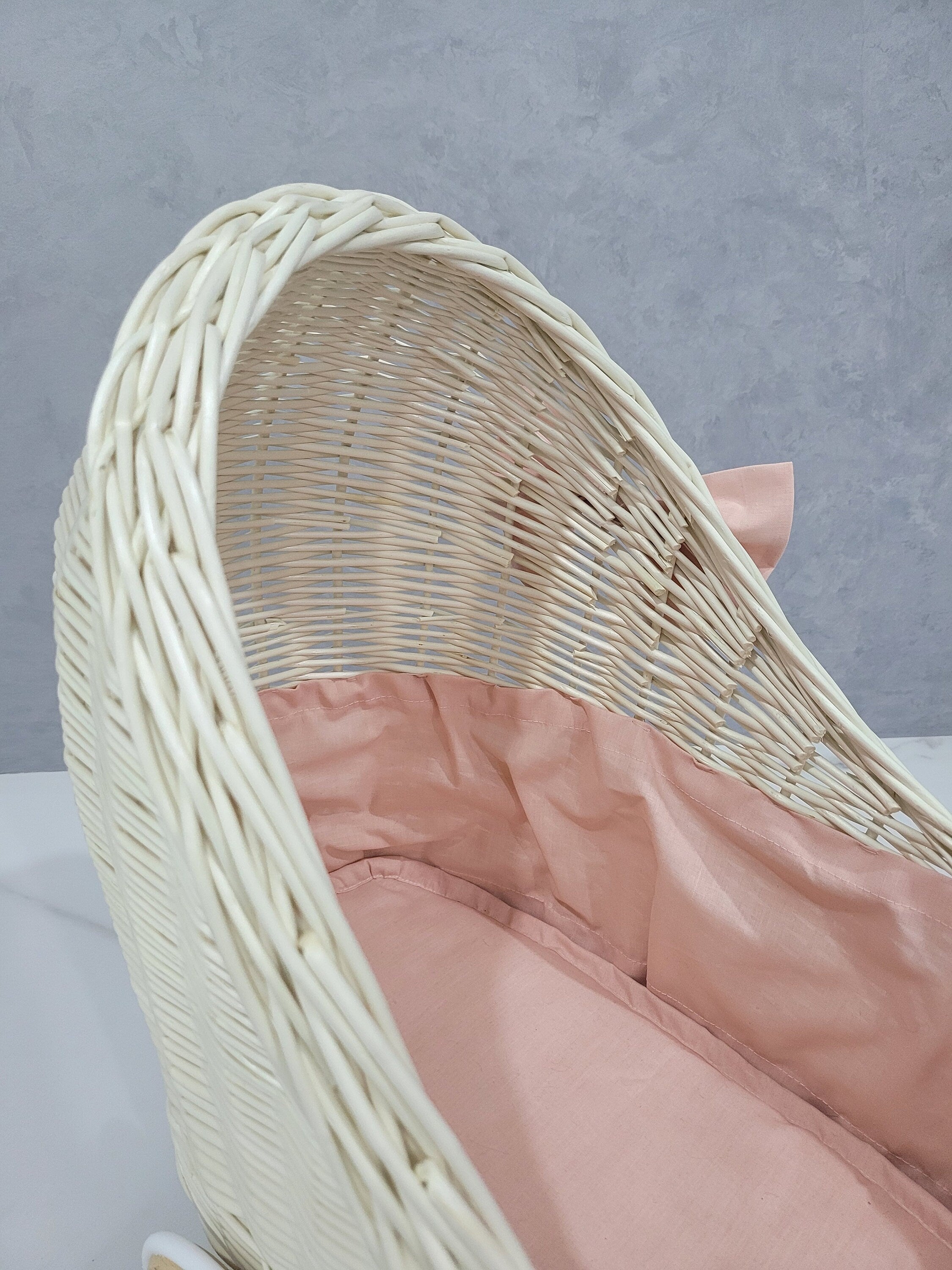 Wicker Wood Doll's Pram, Eco-friendly Wicker Baby Carriage, Doll Stroller, Doll Pram, Wicker Doll Stroller, Wicker Doll Pram