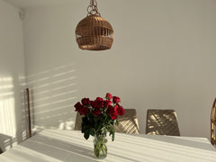 Wicker Pendant Light Shade, Wicker Lamp Boho Style, Lampshade Pendant, Lamp Rattan Chandelier Hanging Lamp Suspension Rotan Natural Lamp