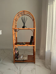 Arched Rattan Shelf, Boho Cabinet, Boho Furniture, Boho Bookshelf, Bohemian Furniture, Wicker Patio, Storage shelf,Plant shelf, Rattan shelf