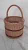 Wicker Shopping Basket, Round Woven Basket with Handle, Willow Market Basket/Picnic, Handwoven Grocery Basket